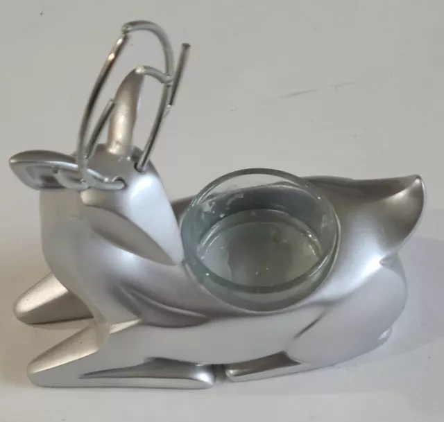 Yankee Candle Company Silver Tone Reindeer Votive Holder