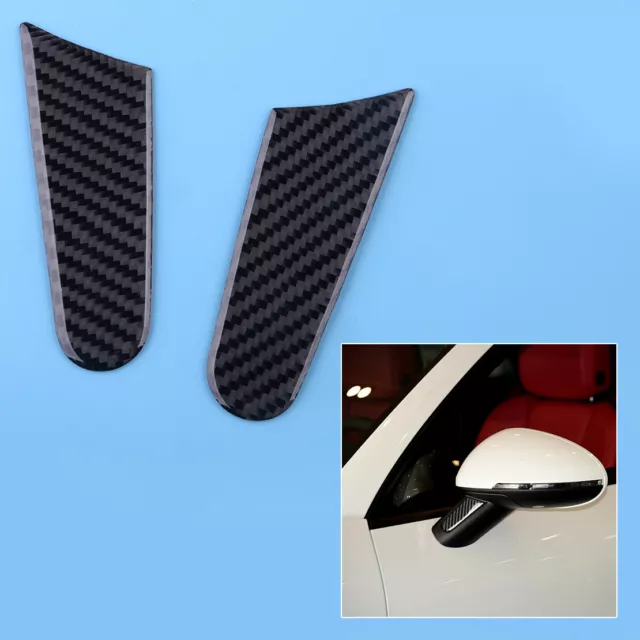 Carbon Fiber Rearview Mirror Sticker Strips Trim Fit For Porsche Cayenne Macan