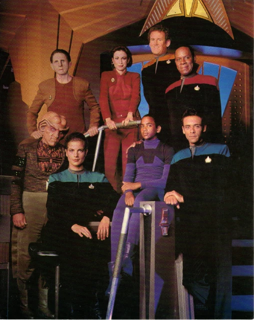 STAR TREK DEEP SPACE NINE Crew sul ponte cartolina grande SC003