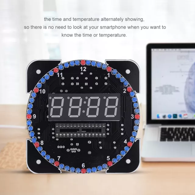 Heiß DIY Lichtsteuerung Rotation Digital LED Elektronische Temperatur Uhr Kit 2