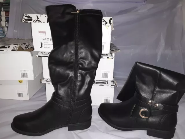 Bamboo Montana womens  size 6.5 tall black boots w/ zippers on both sides NIB☆12