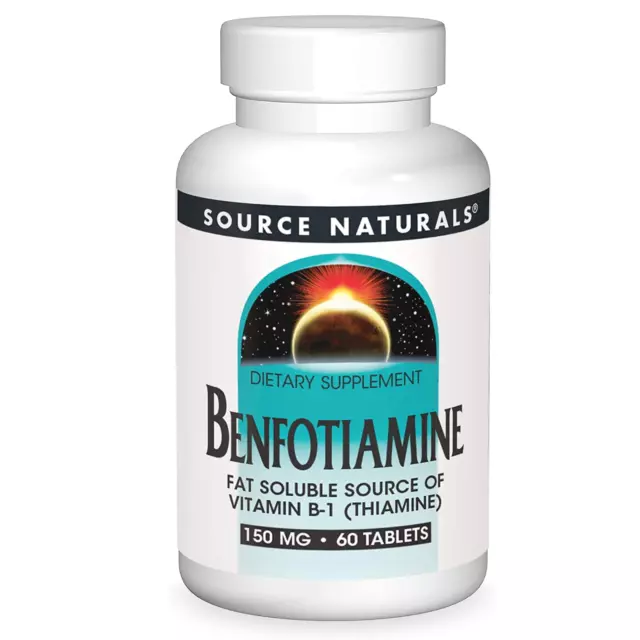 Benfotiamine 150 mg 60 Tablets Fat Soluble Vitamin B1 - Thiamine Source Naturals