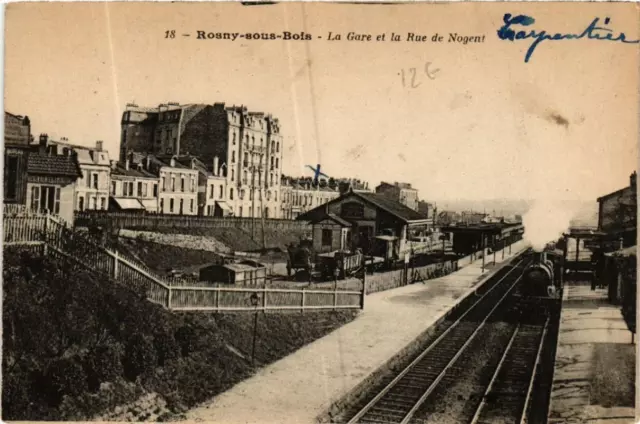 CPA AK ROSNY-sous-BOIS La Gare et la Rue de Nogent (569564)