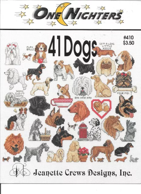 41 Dogs Cross Stitch Pattern Preowned Booklet One Nighters No 410 Jeanette Crews