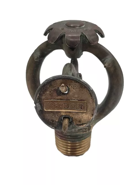 Antique Fire Sprinkler Grimes 1938 Brass Upright 165 Degree Newark NJ #1