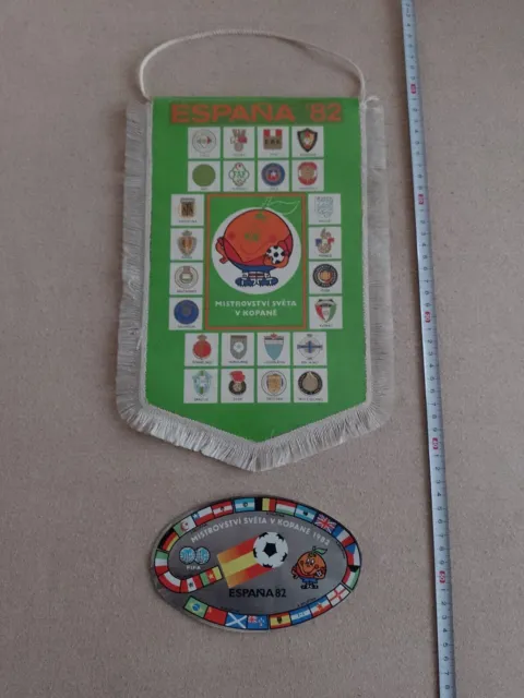 Old Football Pennant + Sticker :  WORLD CUP 1982 - ESPAŇA 82