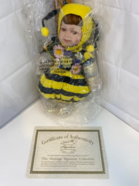 Heritage Signature Collection Porcelain Doll  Bumble Bee 13" COA #12386 3