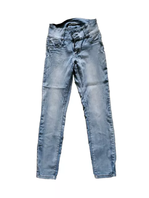 NOVICA JEANS WOMENS Size 14 Light Blue Denim Leggings Stretch 3 Button Pockets 17.95 PicClick