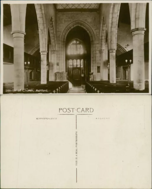 Ashford Interior of Church RP real Photo