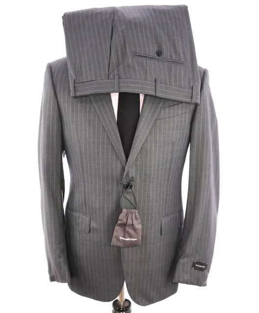 $3,895 ERMENEGILDO ZEGNA - "15 MILMIL 15" Blue Rope Stripe Gray Suit - 40R 2