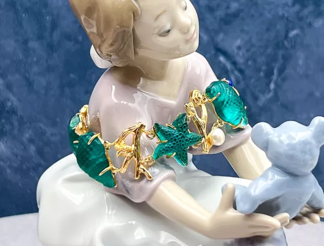 TAGLIAMONTE (SH814-Teal) 925SS/YGP Venetian Cameo Bracelet *Sea Life*Reg.$550