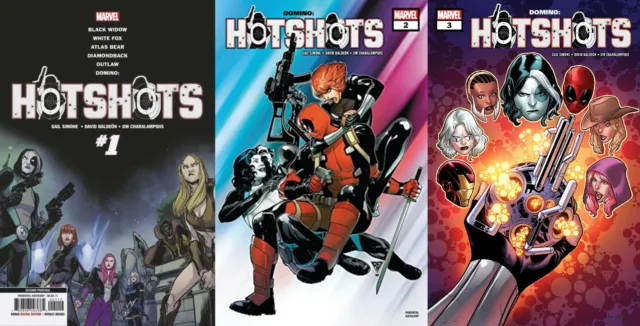 Domino Hotshots #1-3 Issues 1 (2nd print) 2 3 (1st prints) MARVEL 2019 Lot NM