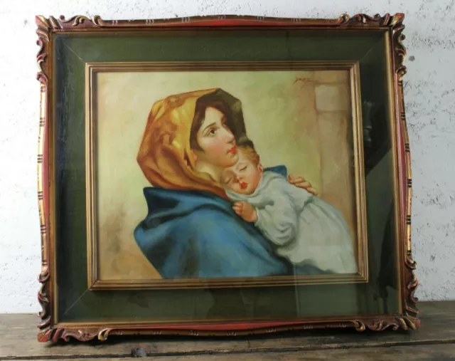 DIPINTO Quadro MADONNA DEL RIPOSO Roberto Ferruzzi RIPRODUZIONE Arte VINTAGE