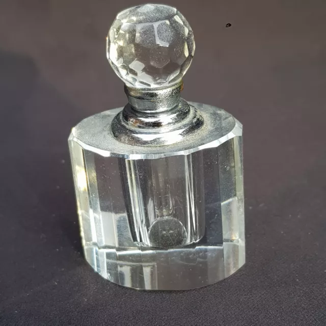 Vintage Bonnae Crystal Perfume Bottle With Dauber 6.5cm 2