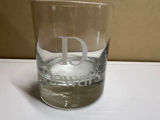 Dewar’s Scotch Glass Whiskey Snifter Tumbler Etched Low Ball Rocks Bar Glass
