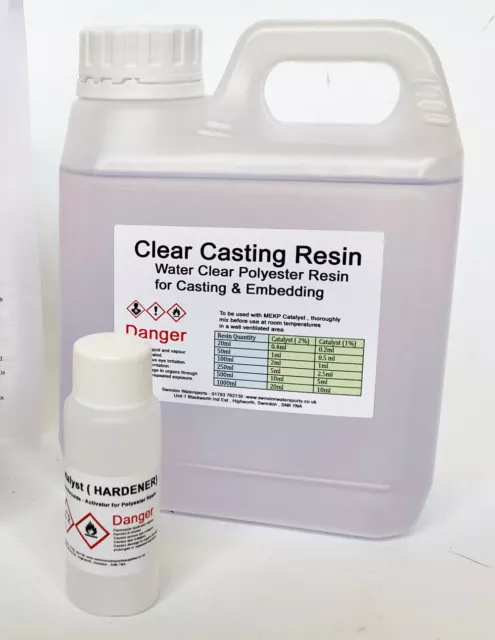 Water Clear Casting Cast Resin Clear Kit - 1kg ,500g, 2.5 kg or 5kg BASIC KIT