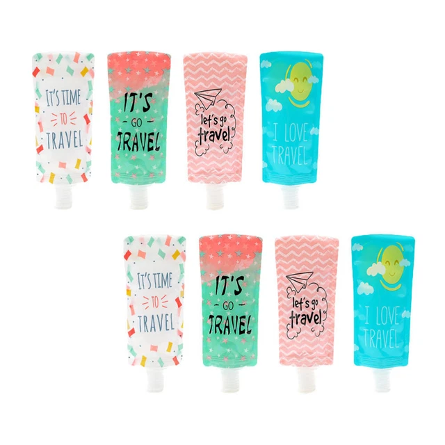 8 Pcs Lotion Bag Travel Cosmetic Bottles Empty Squeezable Bags