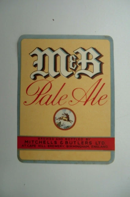 Mint Mitchell & Butlers Birmingham Pale Ale Brewery Bottle Label