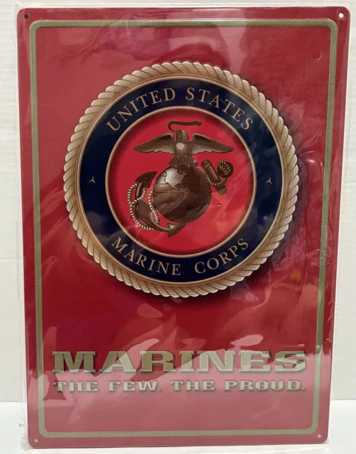 United States Marine Corp Crest & Creed The Few The Proud Tin Metal Sign ManCave