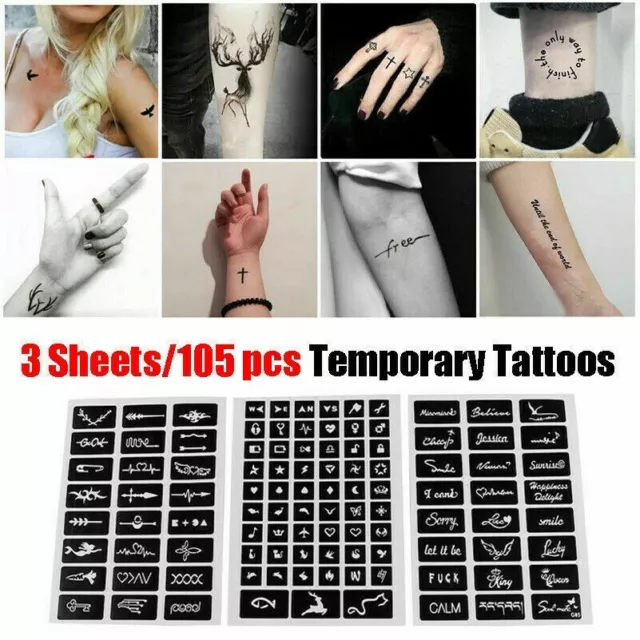 105 Pcs Temporary Tattoo Stencils Body Art India Henna Kit Decal Template