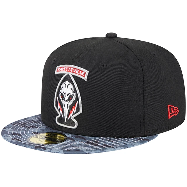 Men's New Era Black Fayetteville Woodpeckers Theme Nights Black Ops  59FIFTY