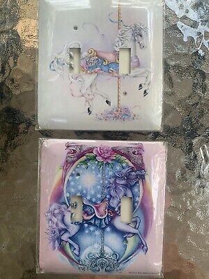 Pastel Carousel Horse Double Plate Light Switch Covers