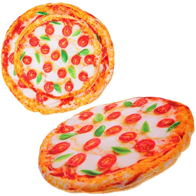 2 piezas colchoneta de peluche para perro juguete de pizza cómoda cama para gato