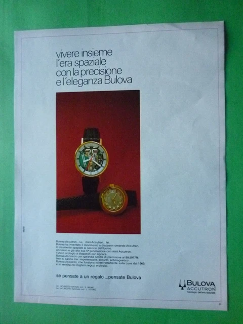 Bulova Accutron L' Watch 1973 Advertising' Vintage Watches Dell' Era Space 1q