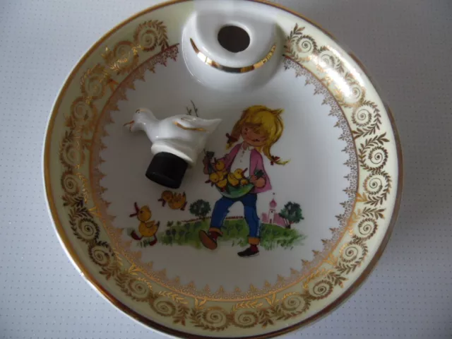 Assiette chauffante à bouillie bébé en porcelaine France