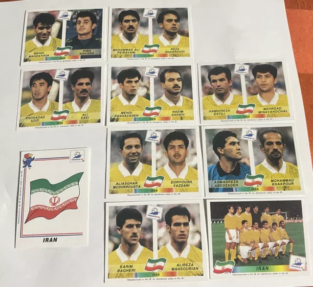 Panini 1998 WORLD CUP FRANCE 1998 - IRAN TEAM SET - BRAND NEW RARE