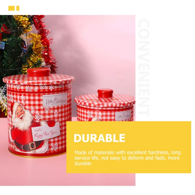4pcs Weißblech Runde Weihnachten Multifunktionale Cookie Jar 10