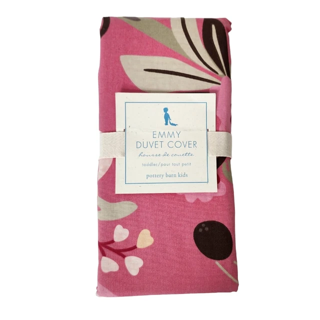 Nueva Funda Edredón Pottery Barn Kids Emmy Monkey Rosa Niño Pequeño