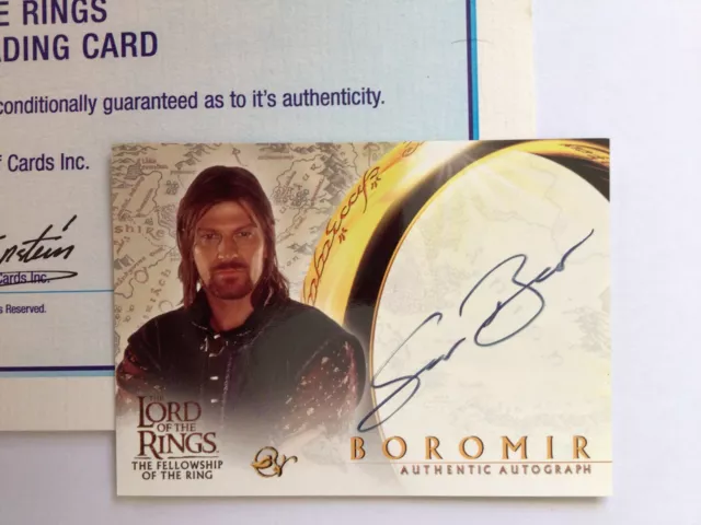 SEAN BEAN as BOROMIR Lord of the Rings LOTR Autographed TOPPS TRADING CARD