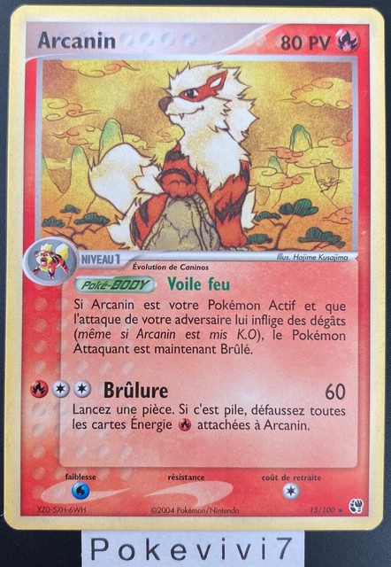 Pokemon Card ARCANINE 15/100 Rare Block EX Sandstorm FR USED
