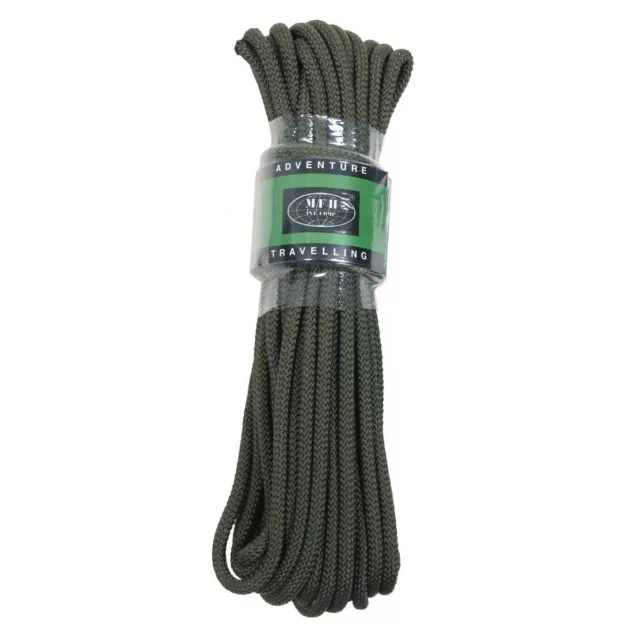 Seil Schnur Tau BW Militär Camping Bondage Fessel BDSM oliv 7 mm. 15 Meter lang