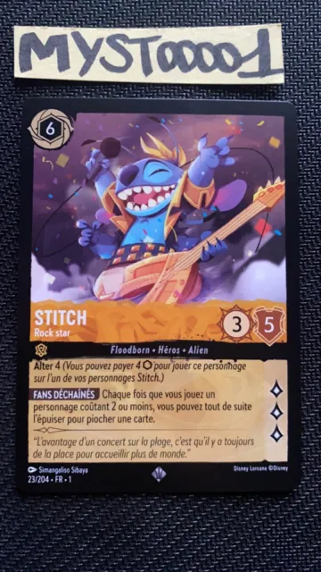 23/204 FR FOIL ⭐️ Stitch, Rock Star  carte très rare Disney Lorcana (2023)  EUR 105,00 - PicClick FR