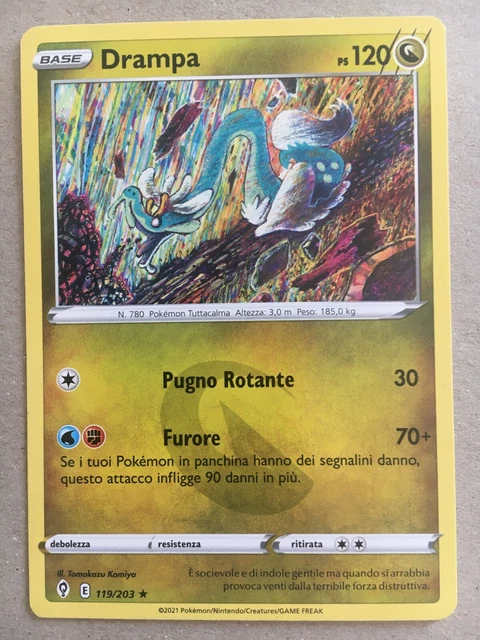 POKEMON CARTA DRAMPA Gx 142/145 Full Art Guardiani Nascenti Ita Pack