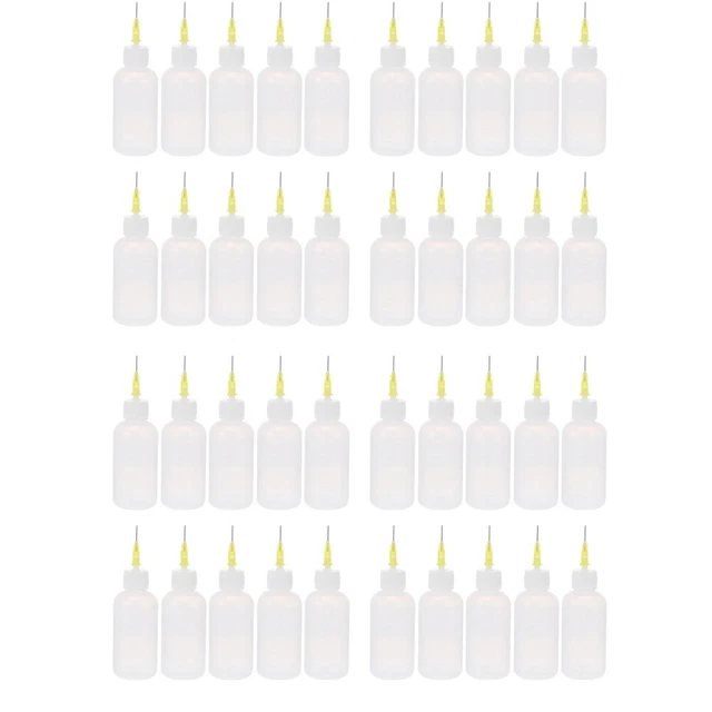 40 unidades 50ml Punta de Aguja Aplicador Squeeze Botellas Líquidas