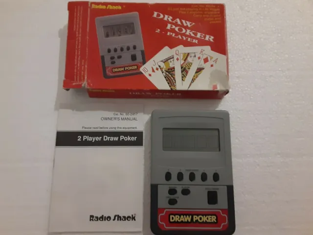 RadioShack Super Deluxe 2 Player Draw Poker Electronic Handheld Game  60-2449 for sale online