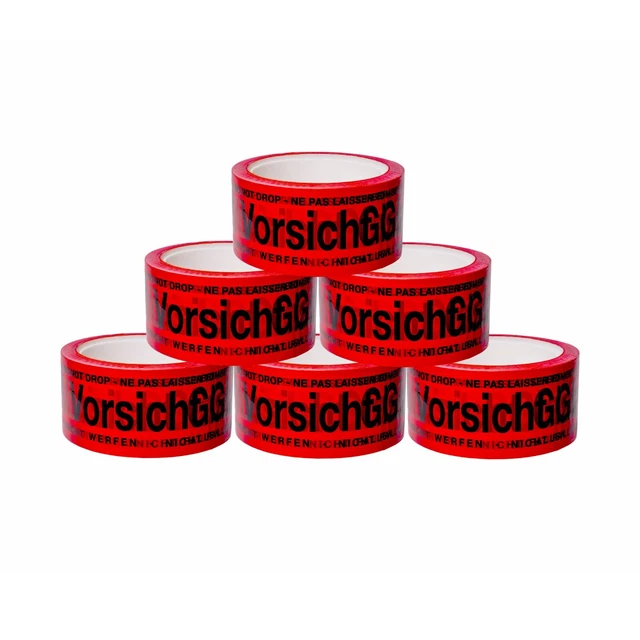 6 Rollen Vorsicht Glas Paketklebeband Paketband 66m x48mm rot Klebeband Packband