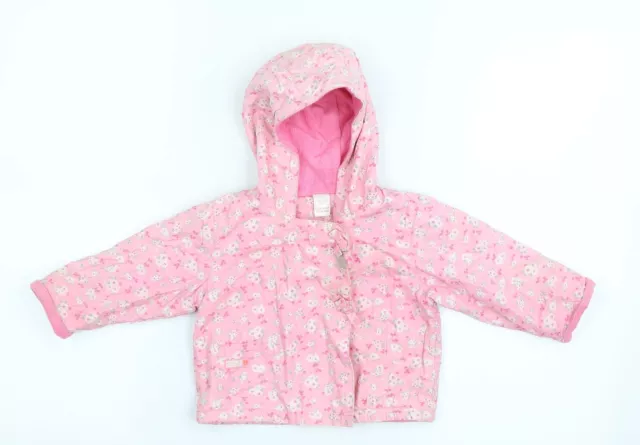 NEXT Girls Pink Floral Basic Jacket Size 3-6 Months Button