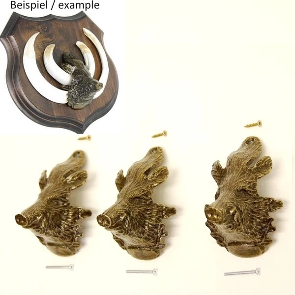 3 Pieza Jabalí Cabeza Decoración para Fuerte Armas de Trofeos Grande
