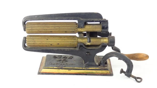 Antigua Plancha Para Plisados Marca Star Año 1875 Pieza Decorada