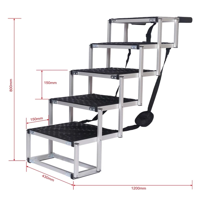 Haustiertreppe klappbar Hundetreppe 6 Stufen Einstiegshilfe 68kg Auto Hunderampe 8
