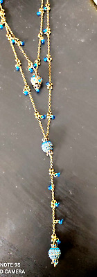 Michal Negrin Blue Swarovski Crystals Rhinestones Balls Sizeable Necklace Gift
