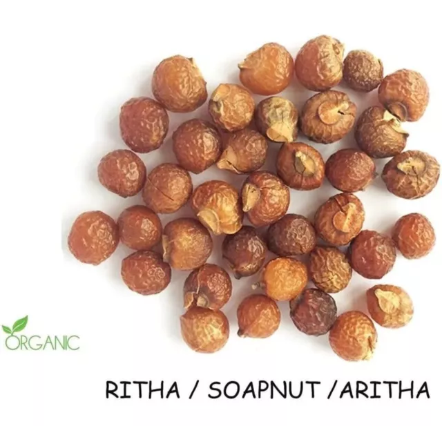 Reetha entière séchée, noix de lavage, forme crue Aritha, 500 g