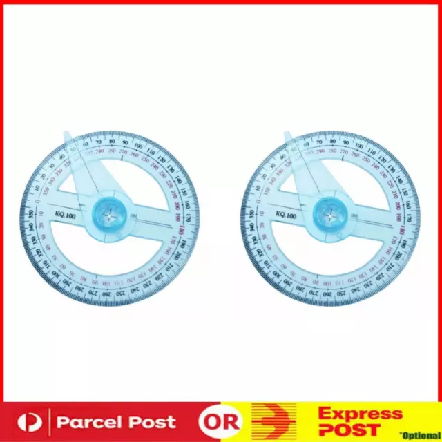 All Circular 10cm 360 Degree Pointer Protractor Ruler Angle Finder Random