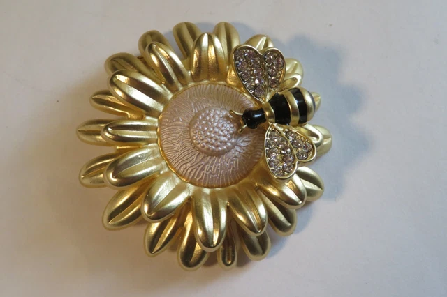 Broche Vintage Bourdon Dorée - Occasion