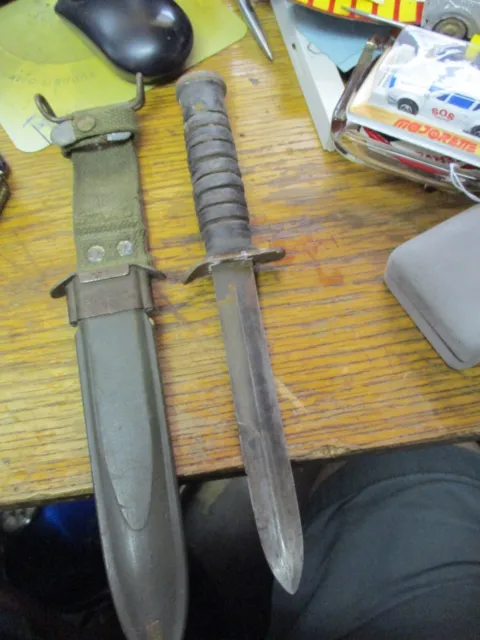RARE WW2 US Army *Case* M3 Combat Fighting Knife & M8 Scabbard Wwii $10 ...