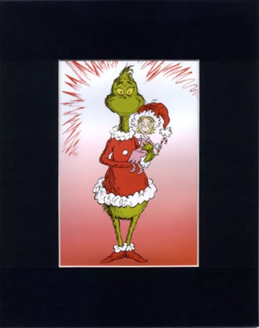 CINDY LOU WHO & MR. GRINCH~8 x 10  Mat Print ~WHOVILLE ~ Candy Cane~NEW